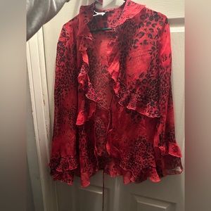 Cheetah leopard print flowy top